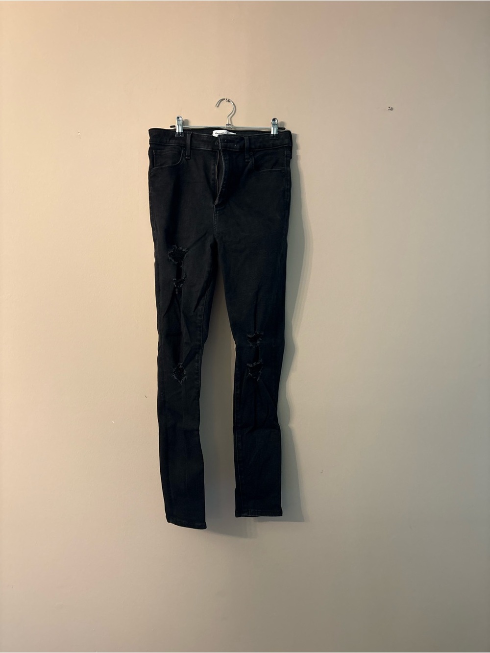 Black Distressed Women's Skinny Jeans - Stretch Slim Fit